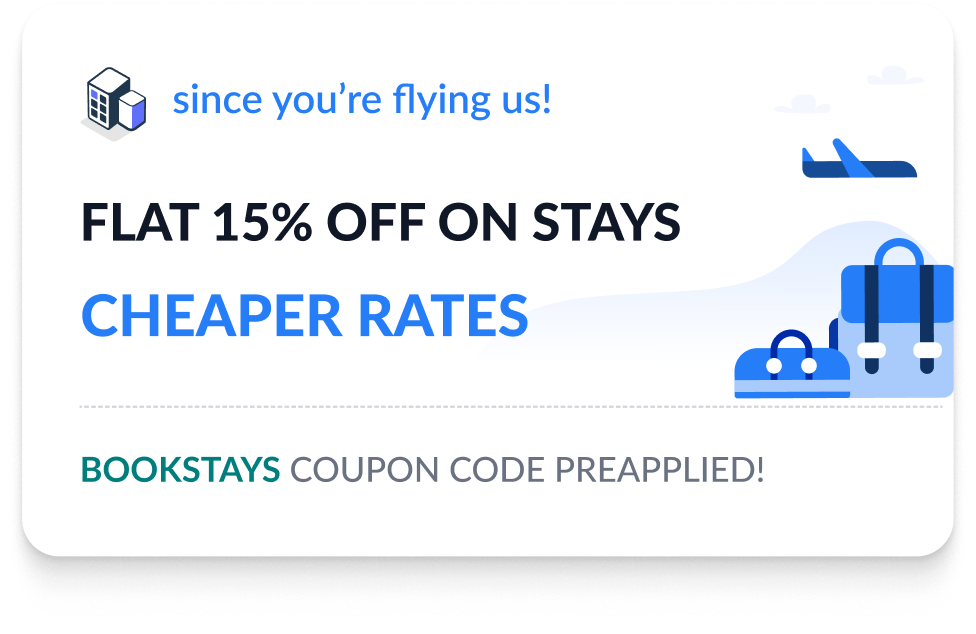 Flat 15% off on stays coupon